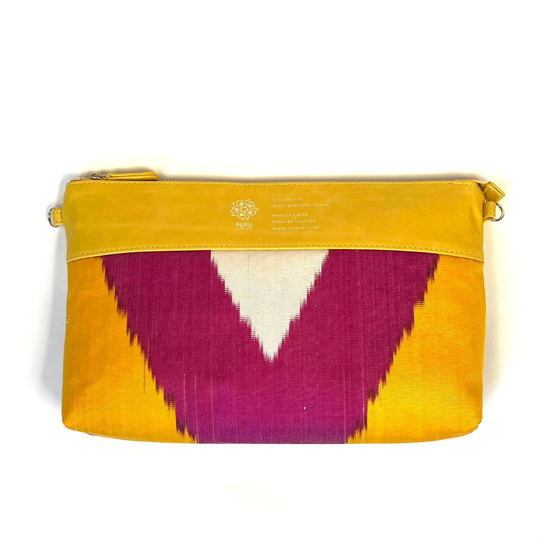ikat pouch - yellow